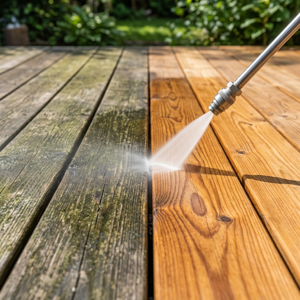 Exterior cleaning technician carefully preparing a property before cleaning