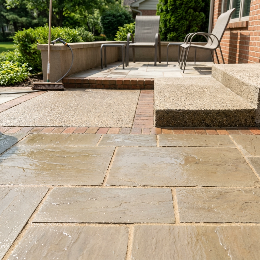 Residential patio and hardscape cleaning