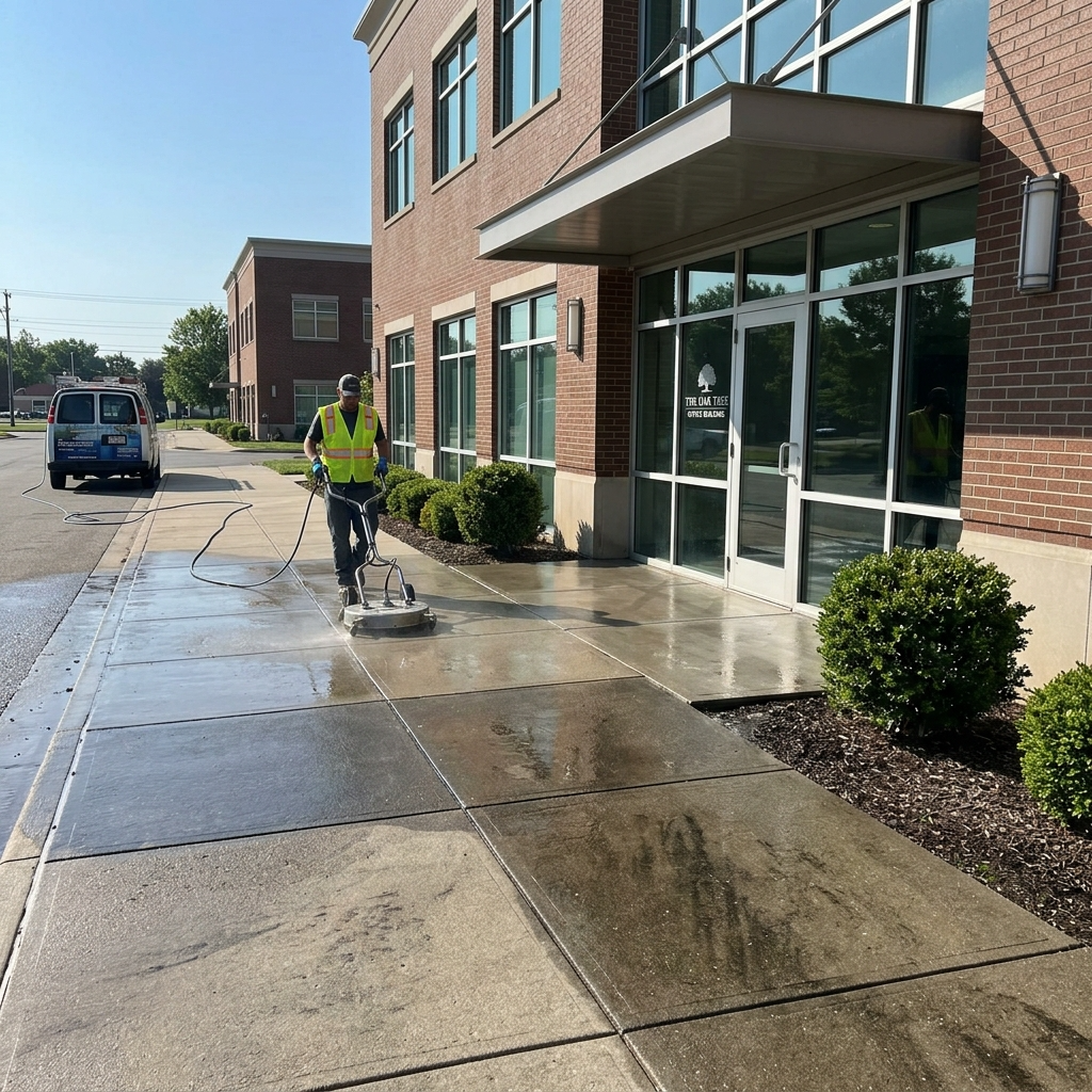 Commercial property exterior cleaning in Calgary